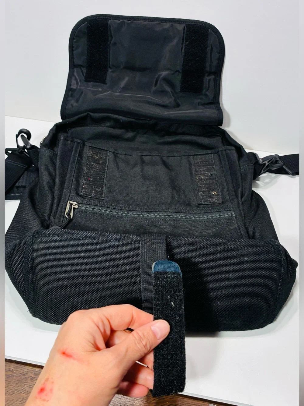 Y2K VTG The North Face Travel Tools Messenger Bag Black Gray Canvas